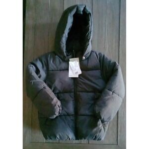 H&M Jacket Unisex 6X-7 Puffer Long Sleeve Nylon Full Zip Insulated Black NWT